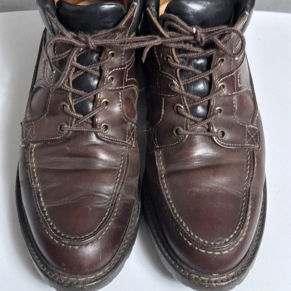 Vibram Gumlite Boots 11.5 AA Brown Moc Toe‎ Lug Leather Work Grunge Chukka
